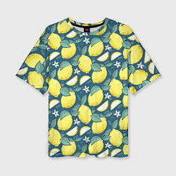 Женская футболка оверсайз Cute lemon pattern