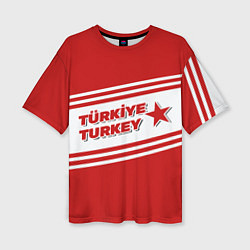 Футболка оверсайз женская Надпись Турция на турецком и английском языках, цвет: 3D-принт