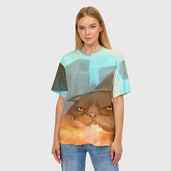 Футболка оверсайз женская Огнедышащий Котярыч, цвет: 3D-принт — фото 2