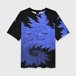 Женская футболка оверсайз Абстрактный морозный узор Abstract frost pattern