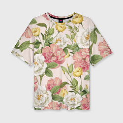 Женская футболка оверсайз Цветы Английские Розы