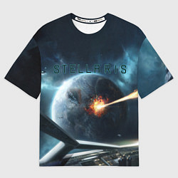 Футболка оверсайз женская Stellaris взрыв звезды лучом с космического корабл, цвет: 3D-принт