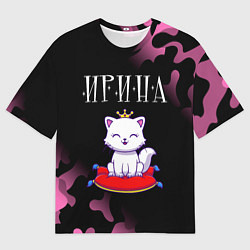 Женская футболка оверсайз Ирина КОШКА Камуфляж