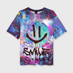 Женская футболка оверсайз Galaxy Smile