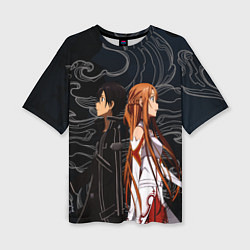 Женская футболка оверсайз Кирито и Асуна - Sword Art Online