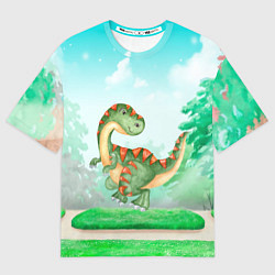 Женская футболка оверсайз Маленький Динозаврик