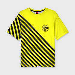 Женская футболка оверсайз Borussia черные полосы
