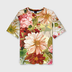 Женская футболка оверсайз Цветочное настроение Цветочки