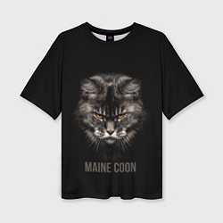 Женская футболка оверсайз Maine coon - кот
