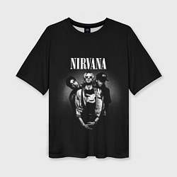 Футболка оверсайз женская Nirvana рок-группа, цвет: 3D-принт