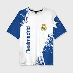 Женская футболка оверсайз Реал Мадрид краска