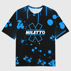 Футболка оверсайз женская Нилето niletto потёки и капли краски, цвет: 3D-принт