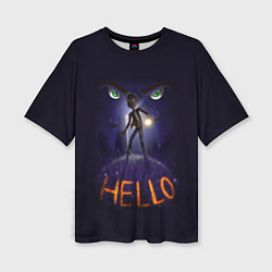 Женская футболка оверсайз Hello Neighbor Привет сосед HELLO