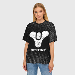 Футболка оверсайз женская Destiny с потертостями на темном фоне, цвет: 3D-принт — фото 2