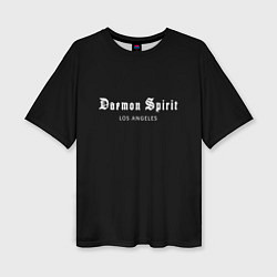 Женская футболка оверсайз Daemon Spirit Black - Los Angeles