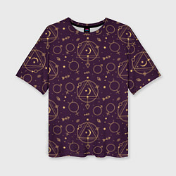 Женская футболка оверсайз Эзотерическая символика - знаки алхимии