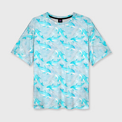 Женская футболка оверсайз Дельфины в океане