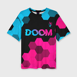 Футболка оверсайз женская Doom Neon Gradient, цвет: 3D-принт