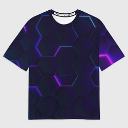 Футболка оверсайз женская Фигурный фиолетовый фон, цвет: 3D-принт