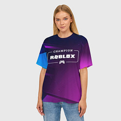 Футболка оверсайз женская Roblox Gaming Champion: рамка с лого и джойстиком, цвет: 3D-принт — фото 2