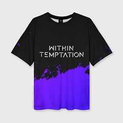 Футболка оверсайз женская Within Temptation Purple Grunge, цвет: 3D-принт