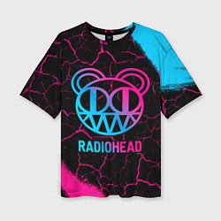 Футболка оверсайз женская Radiohead - neon gradient, цвет: 3D-принт