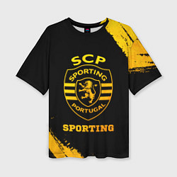 Футболка оверсайз женская Sporting - gold gradient, цвет: 3D-принт