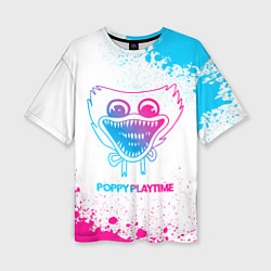 Футболка оверсайз женская Poppy Playtime neon gradient style, цвет: 3D-принт