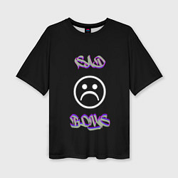 Футболка оверсайз женская Sad boys лого, цвет: 3D-принт
