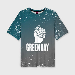 Футболка оверсайз женская Green day - брызги, цвет: 3D-принт