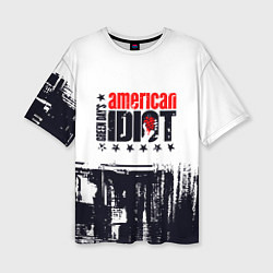 Женская футболка оверсайз Green day american idiot - rock