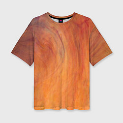 Женская футболка оверсайз Огненно-оранжевая поверхность
