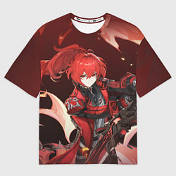 Футболка оверсайз женская Diluc Red Dead of Night, цвет: 3D-принт