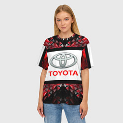 Футболка оверсайз женская Toyota - абстракция - лого, цвет: 3D-принт — фото 2