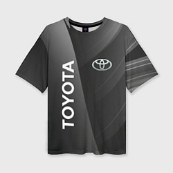 Женская футболка оверсайз Toyota - серая абстракция