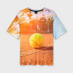 Футболка оверсайз женская Теннис - рассвет, цвет: 3D-принт