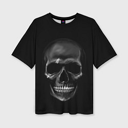 Женская футболка оверсайз Карбоновый череп