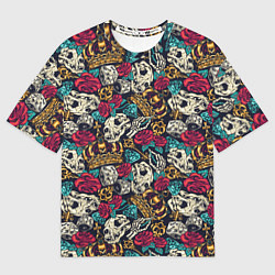 Футболка оверсайз женская Тату короны и бриллианта, цвет: 3D-принт