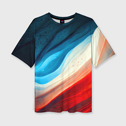 Футболка оверсайз женская Неоновые яркие волны, цвет: 3D-принт