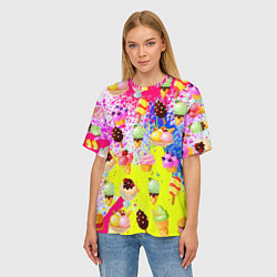 Футболка оверсайз женская Вкусные Мороженки, цвет: 3D-принт — фото 2