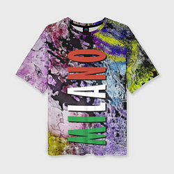 Женская футболка оверсайз Avant-garde color texture - Milano