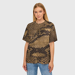 Футболка оверсайз женская Кожа питона - fashion 2028, цвет: 3D-принт — фото 2