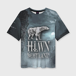 Женская футболка оверсайз Bear- zombie - halloween Scotland