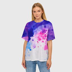 Футболка оверсайз женская Акварельные кляксы, цвет: 3D-принт — фото 2