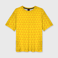 Женская футболка оверсайз Геометрия - желтые треугольники