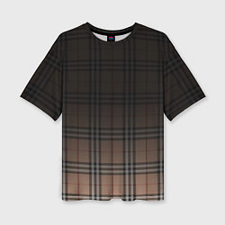 Женская футболка оверсайз Tartan gradient