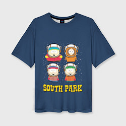 Женская футболка оверсайз South park космонавты