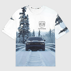 Футболка оверсайз женская Dodge in winter forest, цвет: 3D-принт