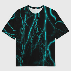 Футболка оверсайз женская Неоновые молнии, цвет: 3D-принт