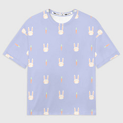 Футболка оверсайз женская Кролики с морковкой, цвет: 3D-принт